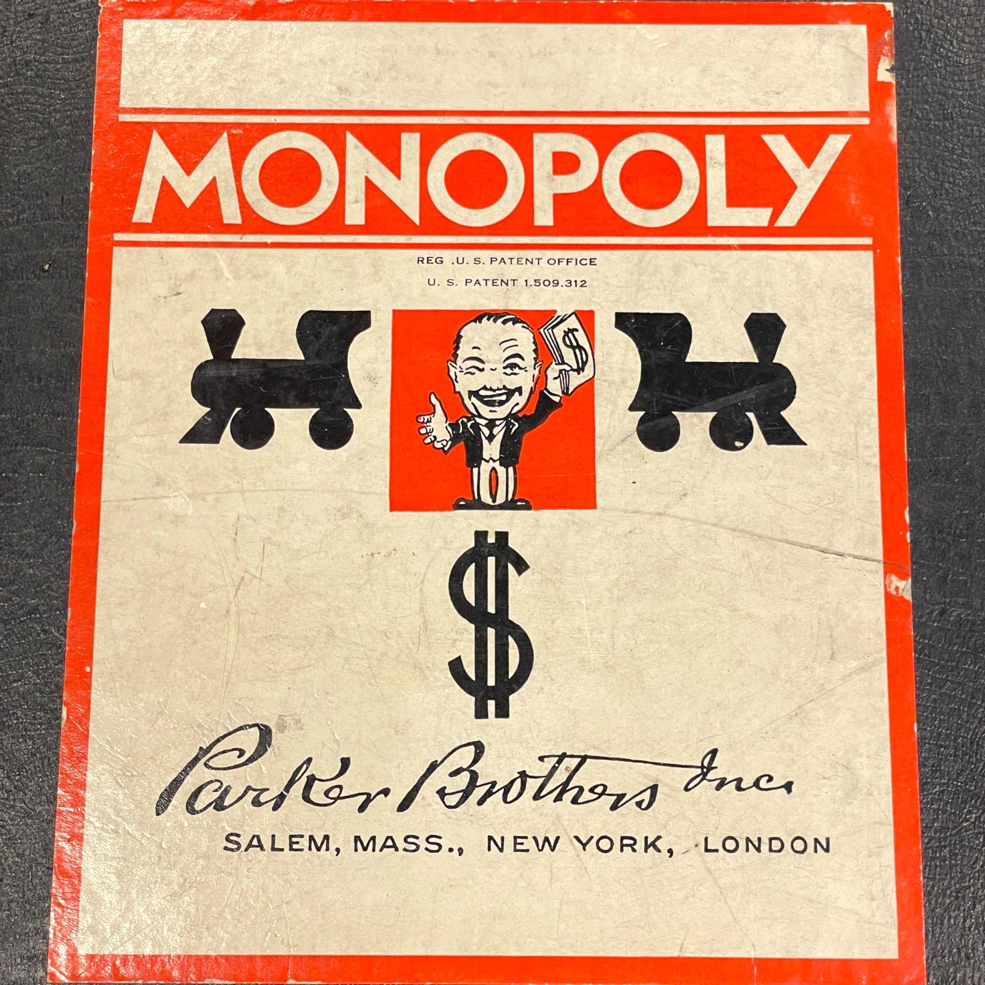 Vintage Parker Brothers Monopoly Game 1935 Patent Board 1936