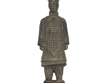 Chinese Terracotta Warrior Figurine With Decorative Box 6.5" Replica Miniature