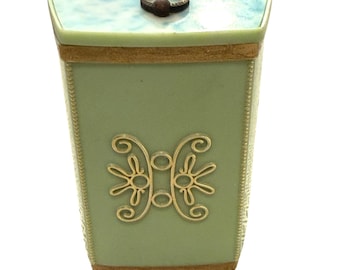 Vintage Ideal Petite Princess Patti Hamper Dollhouse Miniature Green Gold