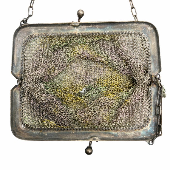 Antique Vintage WHITING & DAVIS Dresden Mesh Bag … - image 6