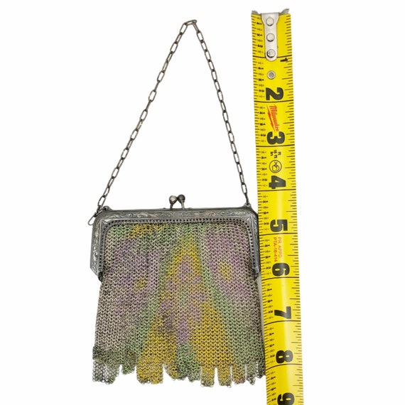 Antique Vintage WHITING & DAVIS Dresden Mesh Bag … - image 9