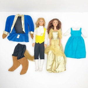 Vintage Disney Mattel Beauty and the Beast Barbie Belle and Beast