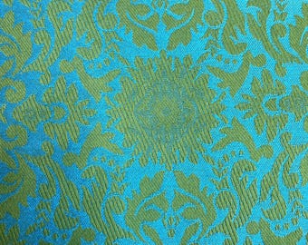 Riverdale Montrose Upholstery Decor Fabric Teal Blue Green Damask 9.25 yd 2 Pc