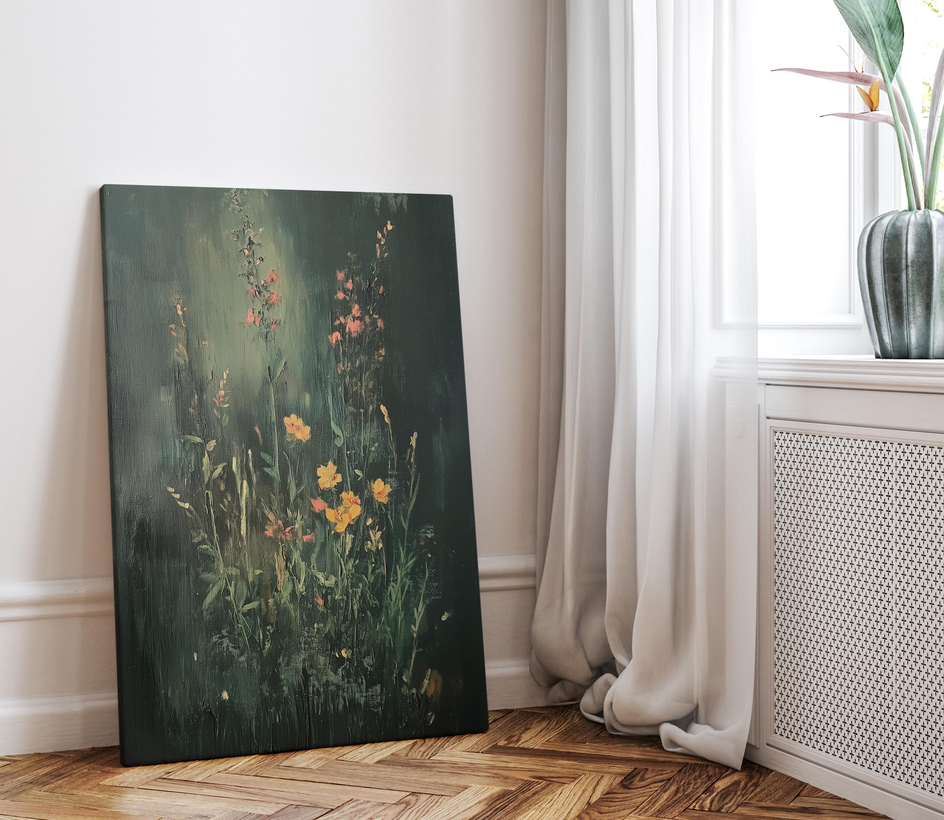 Wildflower Field Canvas Art Print Set: Vintage Botanical Landscape - Etsy