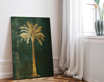 Palm Tree Canvas Print – Green Coastal Wall Art