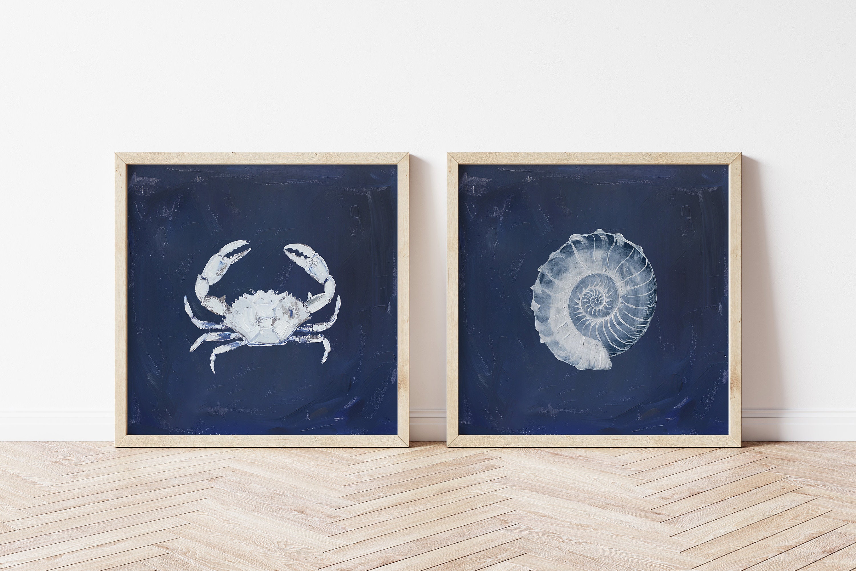 Navy Blue Coastal Wall Art, Nautical Wall Decor, Coastal Wall Art ...