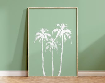 Tropical Palm Tree Wall Art - Boho Beach House Decor