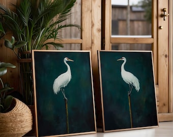 Kranich Kunstdruck-Set: Küstenlandschaft als Fine Art Poster