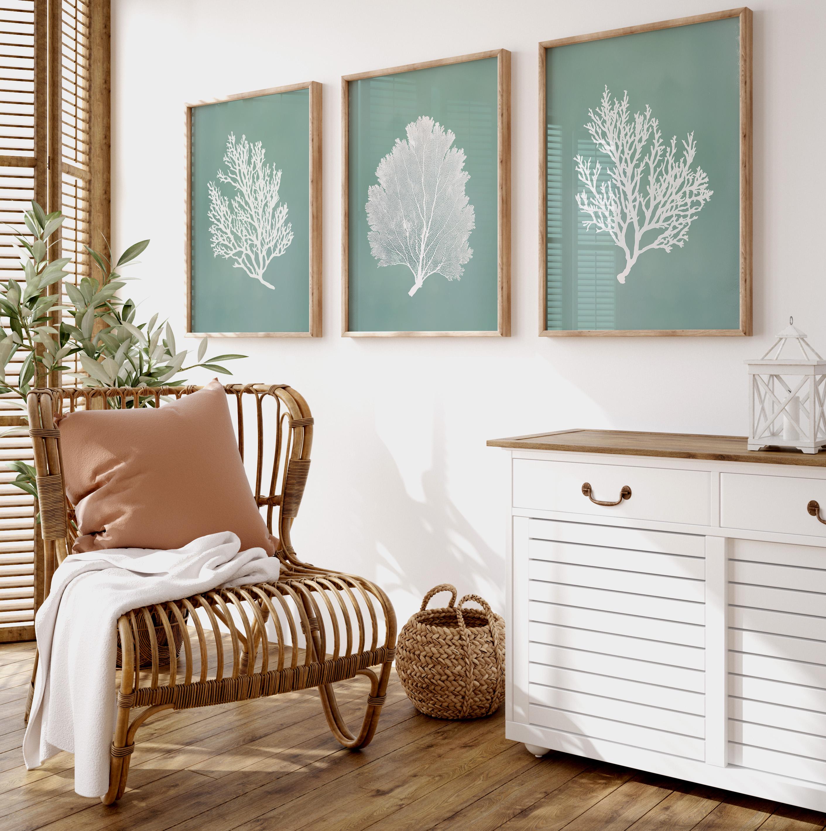 Beautiful view of Sage Green And Coral Wall Decor