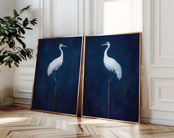 Kranich Kunstdruck-Set: Küstenlandschaft als Fine Art Poster