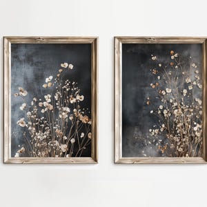Wildblumen Bilder Set: Vintage Bauernhaus Wandkunst