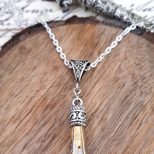 Pen Nib Pendant Necklace in Silver or Gold Colour in Gift Velvet Pouch ...