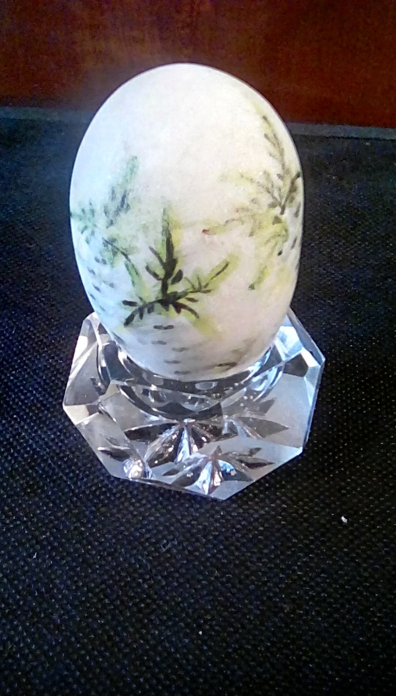 Vintage handmade handpainted Japanese marble decorated egg