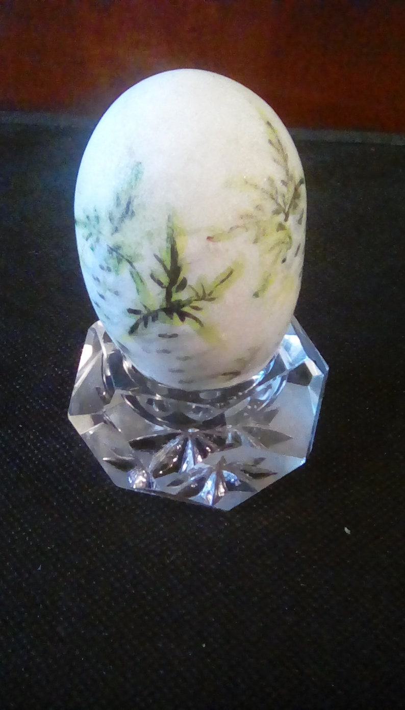 Vintage handmade handpainted Japanese marble decorated egg