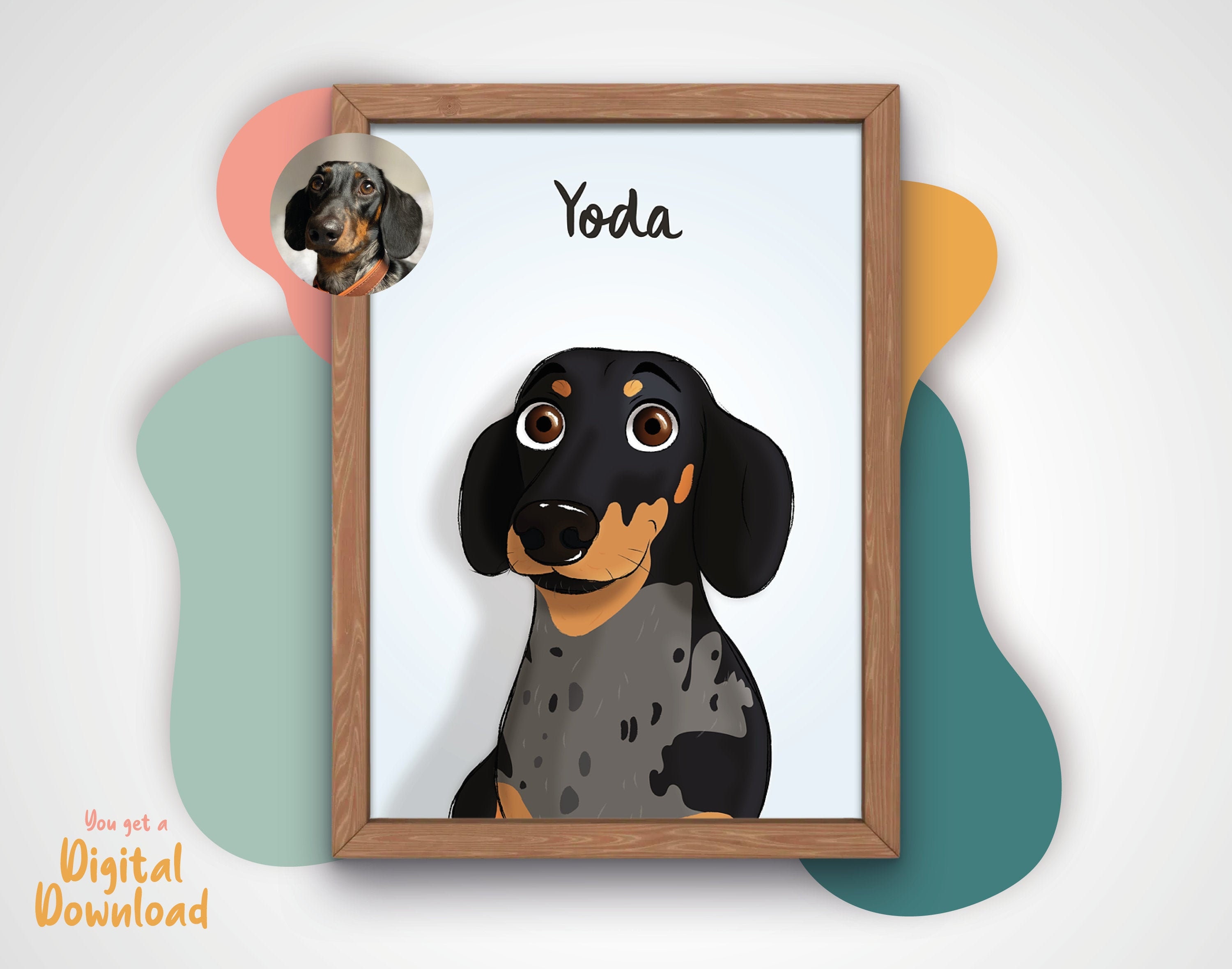 Custom Disney Dog Portrait Print Dog Art Personalised Dog | Etsy