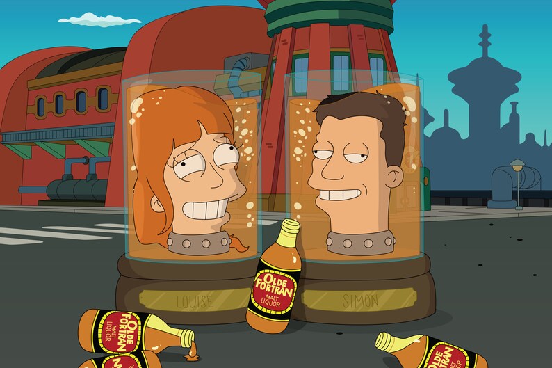 Futurama head in a Jar portrait valentine's day gift Etsy