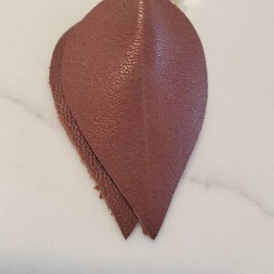 Genuine Brown Brown Leaf arrings brown leather leaf earrings leather leaf earrings brown leather earrings leather jewelry image 6