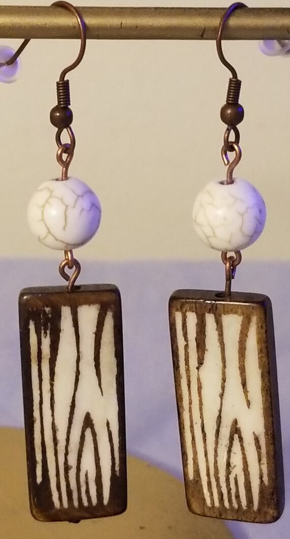 Boucles Doreilles En Bois Demangle De Tranche De Bois Etsy