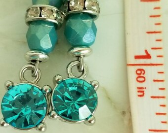 Aqua Blue Jewel Stud earrings * aqua stud earrings * aqua blue earrings * blue stud earrings * jewel stud earrings * stud earrings * jewelry
