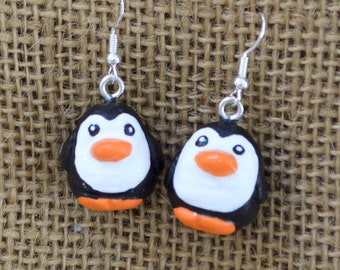 Penguin Clay Dangle Earrings