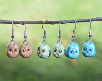 Owl Clay Dangle Earrings