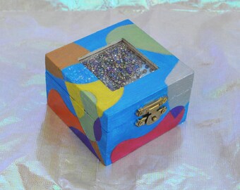 Metallic Shaker Trinket Box - Blue