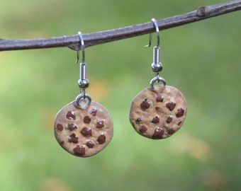 Chocolate Chip Cookie Clay Dangle Earrings