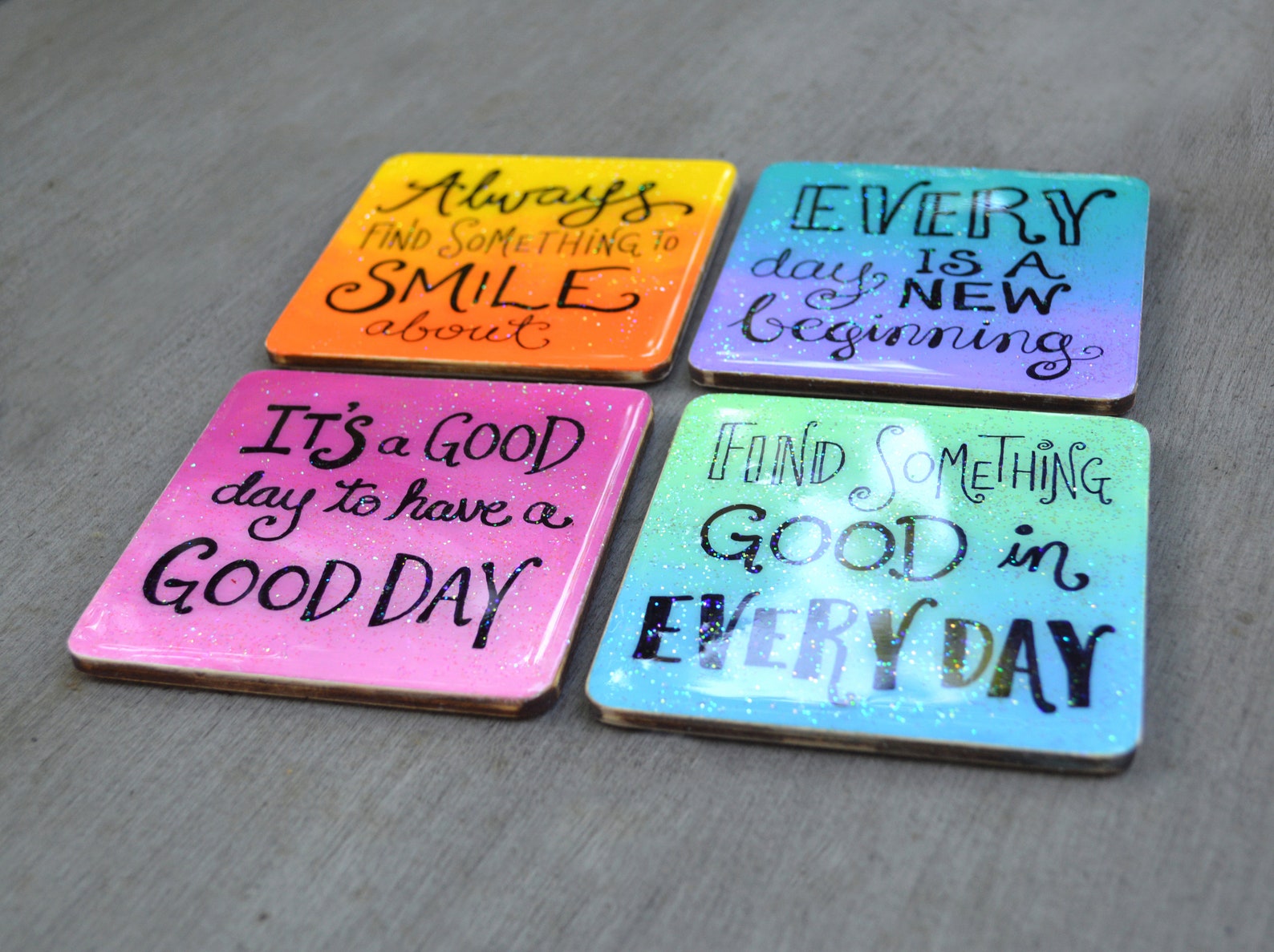 Colorful Inspirational Sayings Wooden Square Coasters Etsy Il 1588xN.2455533175 B0yk