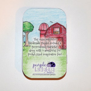 Farm Theme Mini Magnetic Tin Box Playset Personalized with Name and Photo image 7