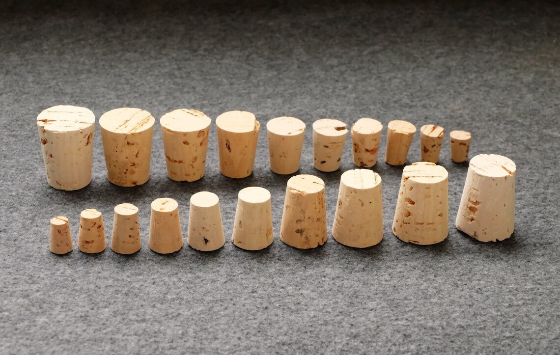 Tapered cork stoppers size 0 1 2 3 4 5 6 7 8 9 10 Etsy