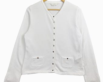 90s ~00s Vintage agnès b Sweat Cardigan Vintage Agnes B. Snap Buttons Short Cardigan Made in Japan