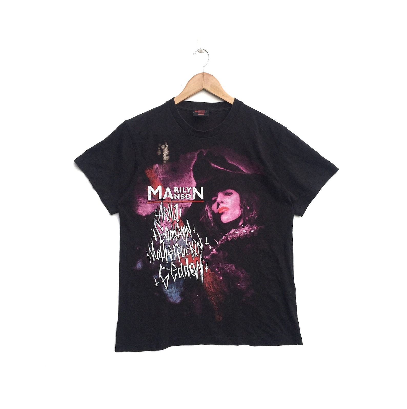 Official Marilyn Manson Mad Monk Logo T-Shirt - Men's Black Unisex Tee Size XXL