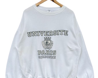 Vintage 90s Sorbonne University Sweatshirt - Paris France Crewneck