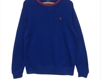 PICK!!! Polo Ralph Lauren small pony crewneck sweatshirt jumper pullover Blue colour