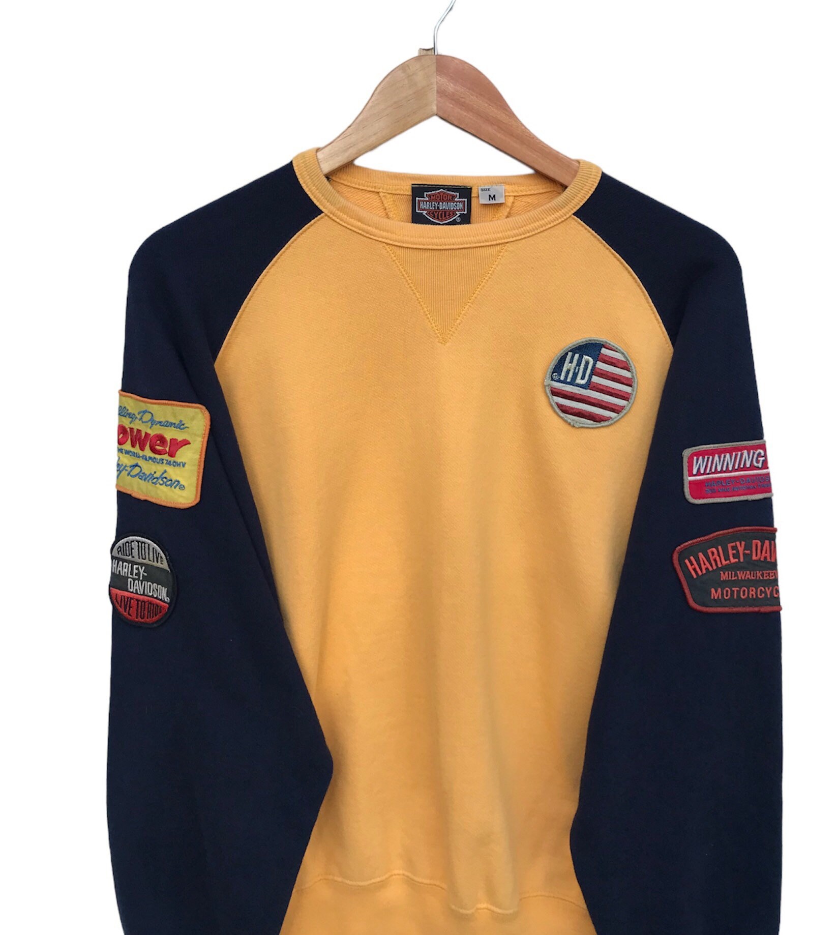 VINTAGE Harley Davidson Motor Cycles Patches Logo Ragland Crewneck