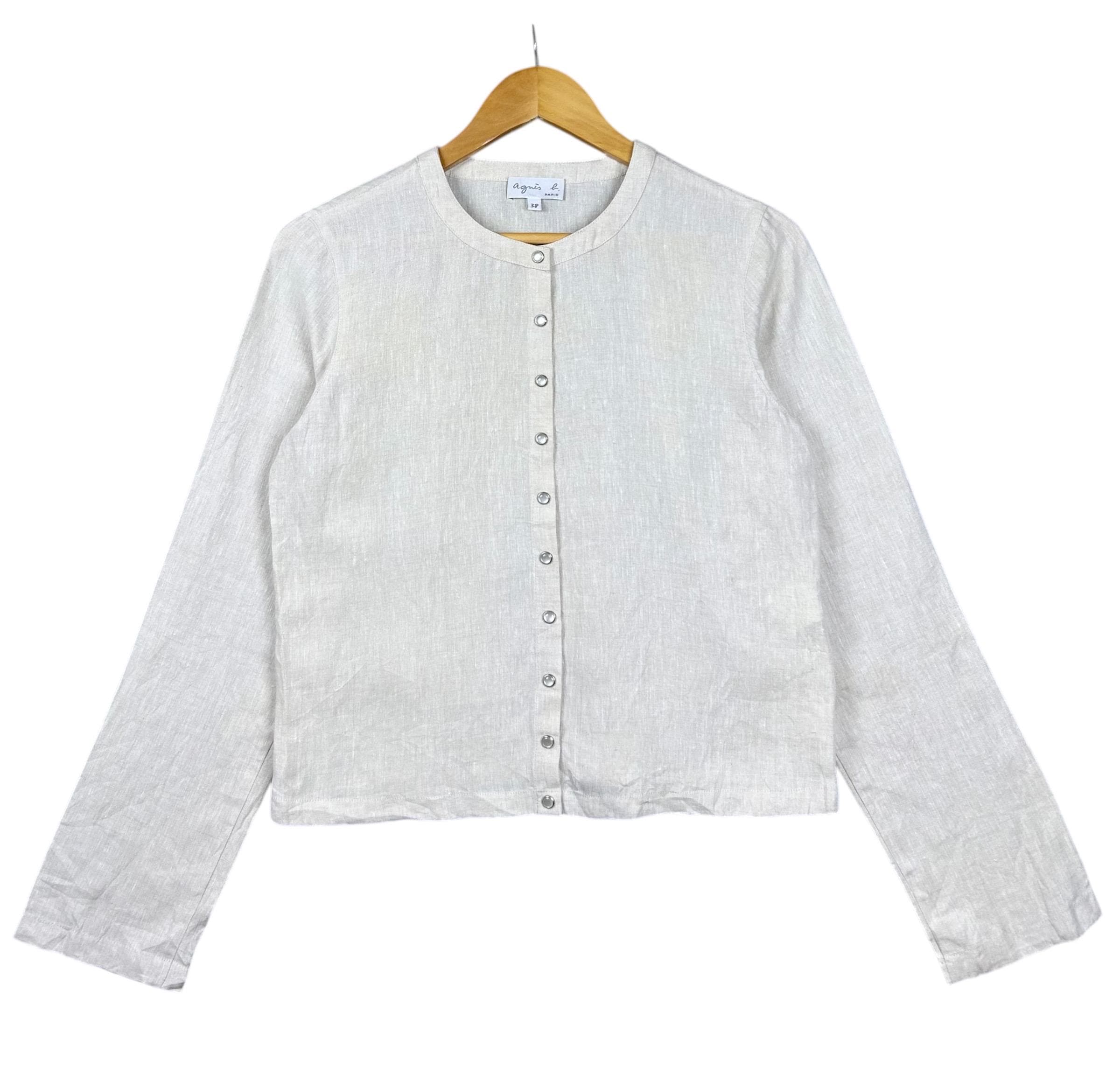 トップス 90s agnes b. knit cardigan Vintage agnes b. 90s-00s Women Border Knit Cardigan Gray and