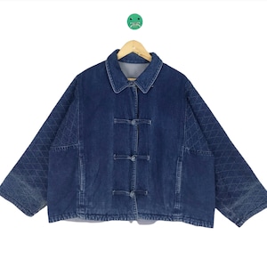 EXTREMELY RARE!!! Vintage 80s issey miyake I.S indigo reversible jacket blue L size