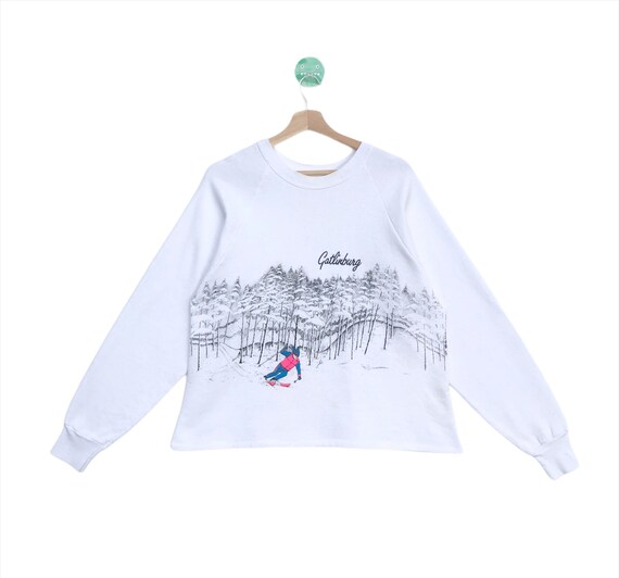 VINTAGE!!! Croptop Gatlinburg ski mountain printed