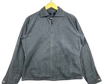 VINTAGE!! Y’S yohji yammamoto zipper shirt woman faded dark grey/black M size