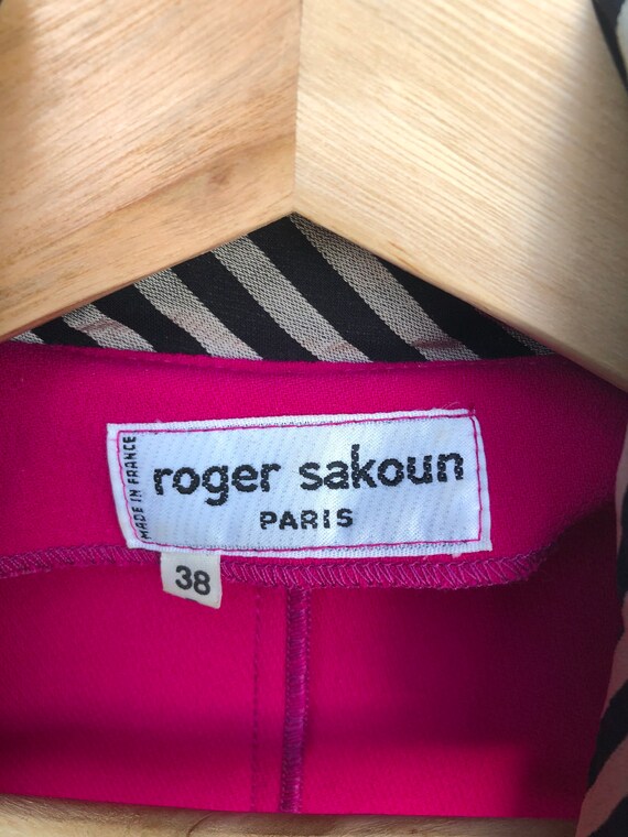 VINTAGE!!! 80s Roger Sakoun Paris laine wool blaz… - image 5