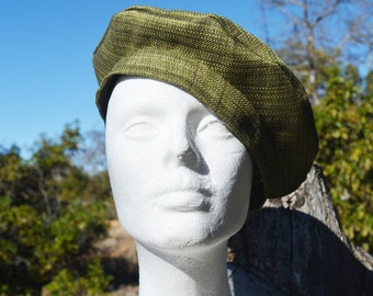 Béret chic, Cap, Chapeau, Tam, Écossais, Français, Doublé, Vert