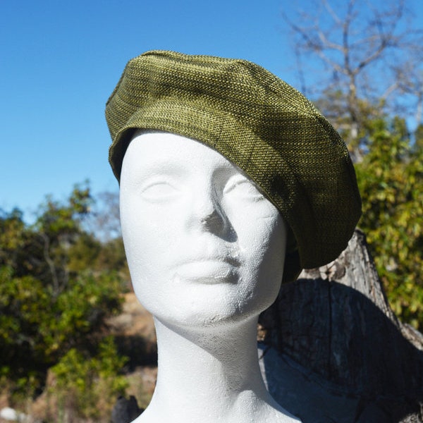 Béret chic, Cap, Chapeau, Tam, Écossais, Français, Doublé, Vert