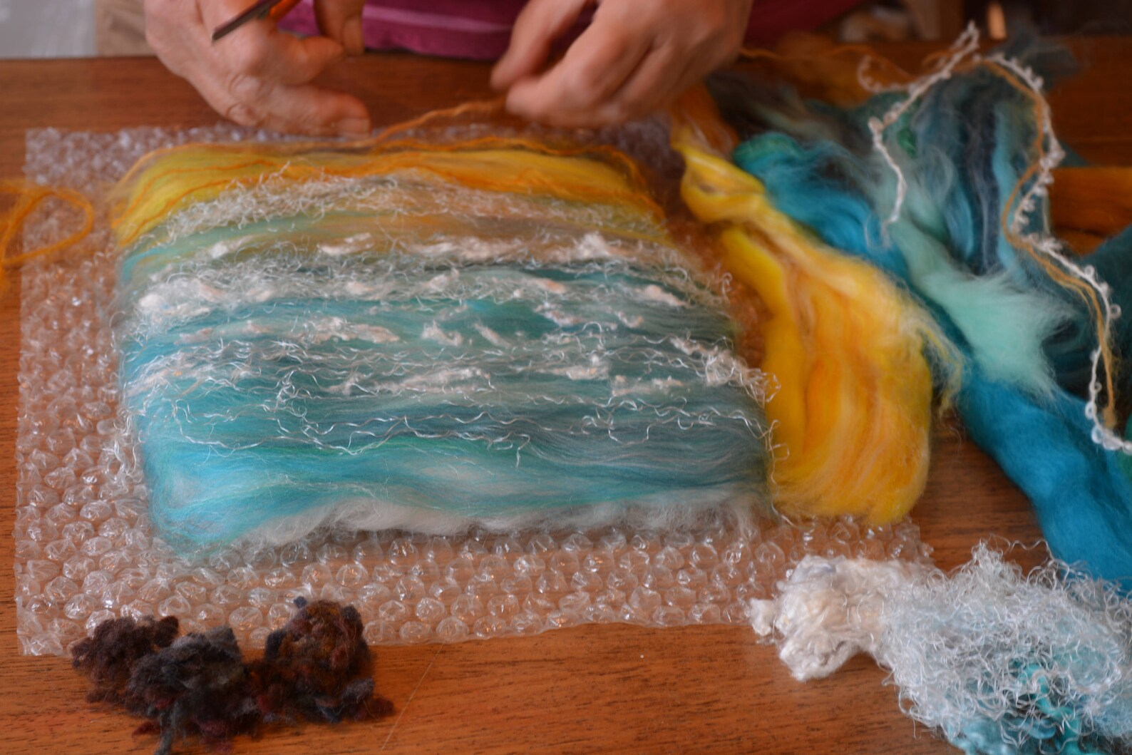 Seascape Wet Felting Kit Photo Instructions Creative Kit Etsy UK