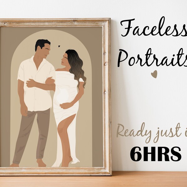 Faceless Portrait, Line art, custom line art,custom illustration, photo illustration, personalized portrait, boyfriend gift, girlfriend gift