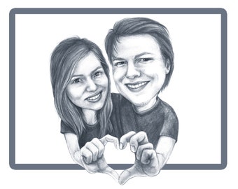 Couple Sketch/ cartoon sketch/ caricature/ Love/ caricature from photo/Custom Caricature/ Couple caricature