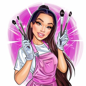 Cartoon Logo Design | Beauty salon Logo | Makeup Artist Branding | Logo Maker | Lashes Logo | Cartoon Portrait | Illustration Logo
