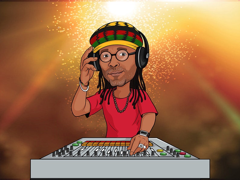 Cartoon DJ/ cartoon portrait/ cartoon logo/ caricature | Etsy