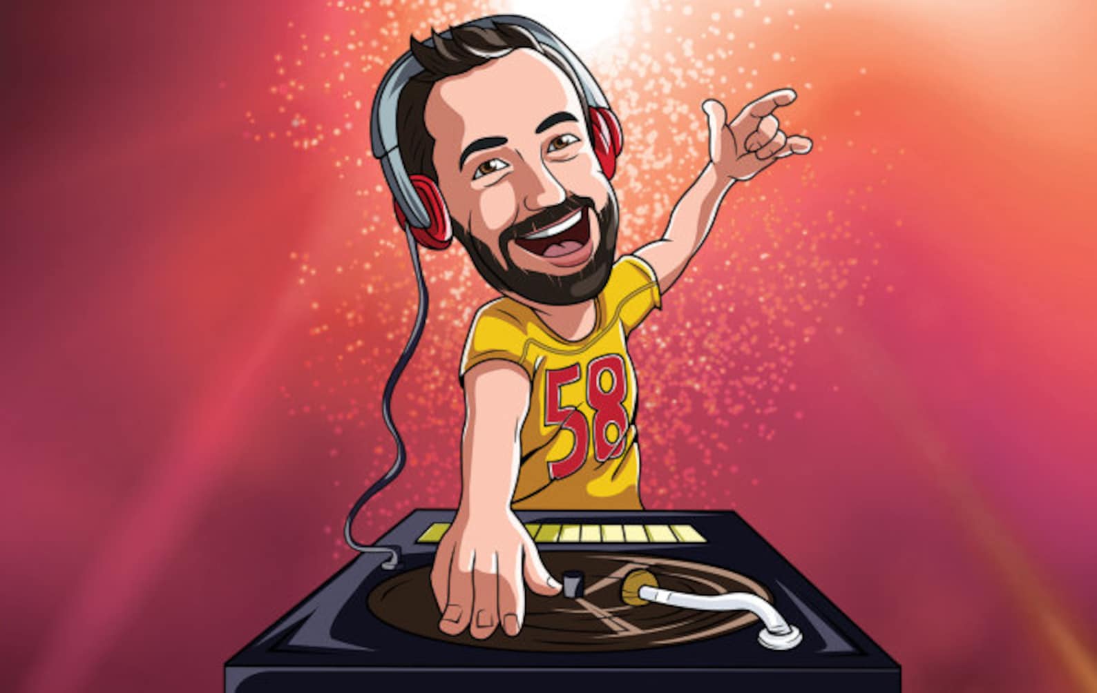 Cartoon DJ/ cartoon portrait/ cartoon logo/ caricature Etsy