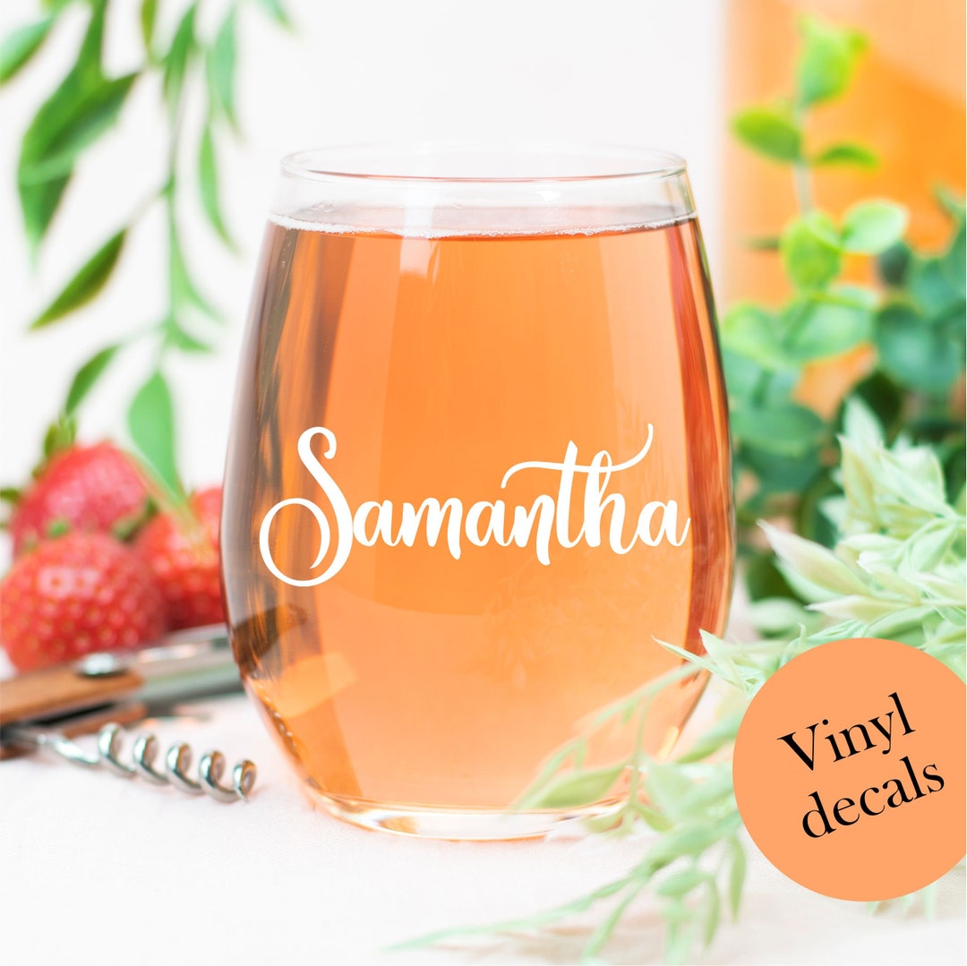 Name Decals for Wine Glasses Personalized Vinyl Stickers for Etsy UK