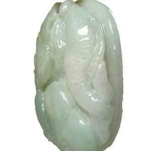 Pendentif En Jade Naturel Rouge De Birmanie, Sculpté Phénix Et Chauve-souris - Neuf Sans Emballage